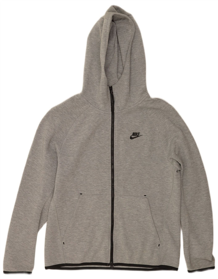 Nike Herren-Kapuzenpullover mit Reißverschluss, klein, grau gefleckte Baumwolle