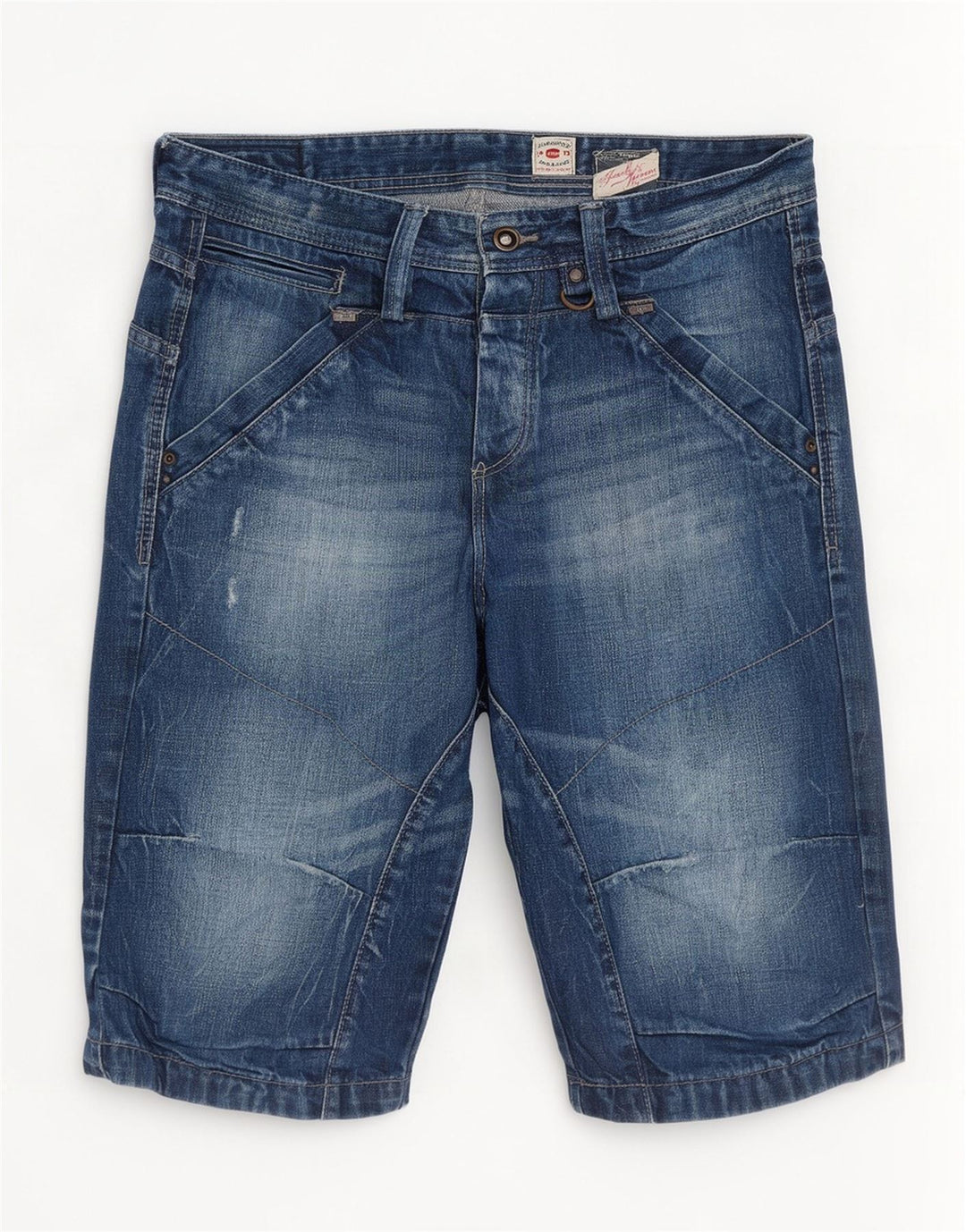 Jack & Jones Herren-Jeansshorts im Distressed-Look, Größe M, W32, Blau, Baumwolle
