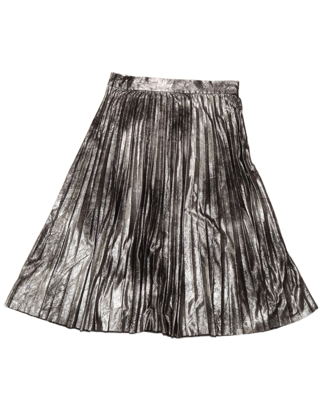 Zara Damen Messerfaltenrock Mittel W28 Silber