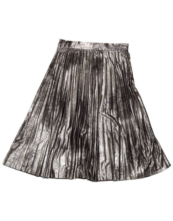 Zara Damen Messerfaltenrock Mittel W28 Silber