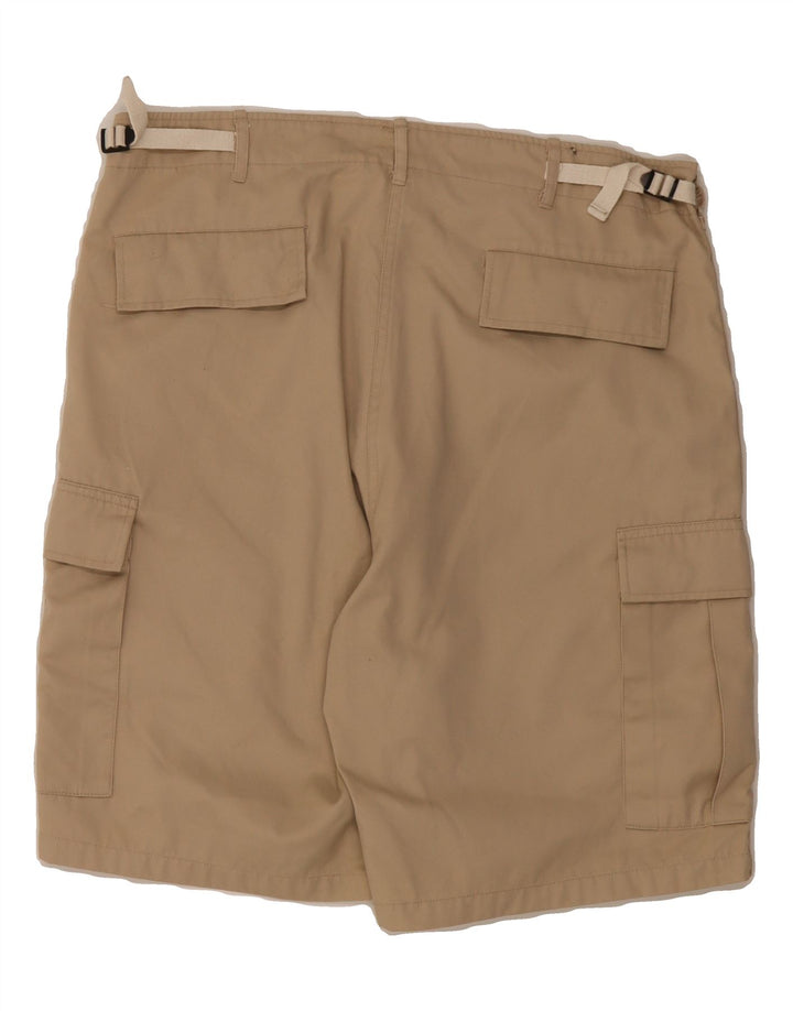 VINTAGE Mens Cargo Shorts Large W34  Beige Polyester Vintage Vintage and Second-Hand Vintage from Messina Hembry 