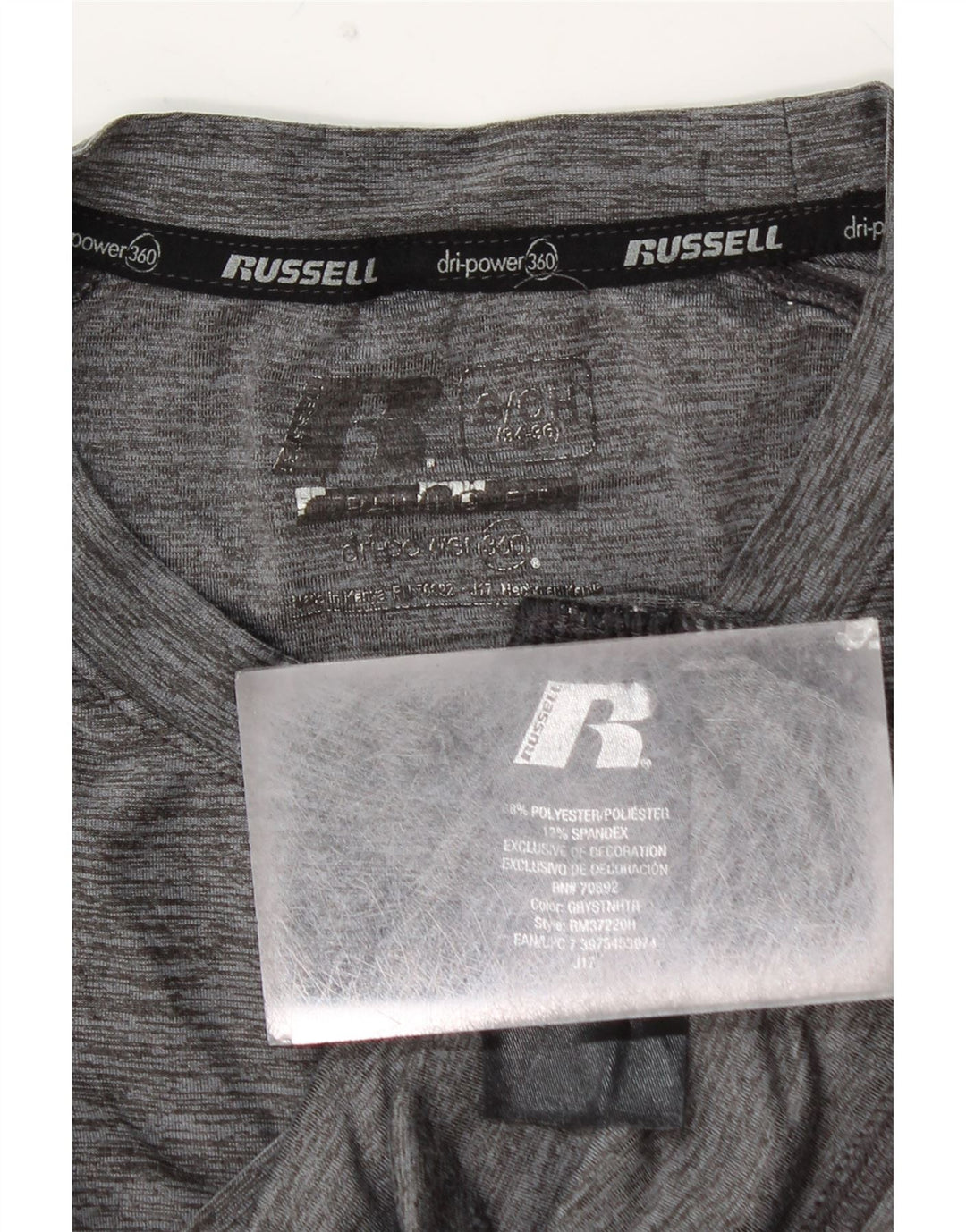RUSSELL ATHLETIC Herren Dri-Power Top Langarm Klein Grau meliert