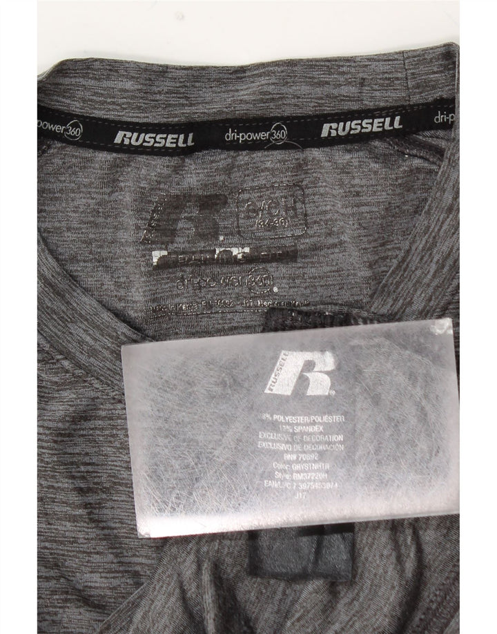 RUSSELL ATHLETIC Herren Dri-Power Top Langarm Klein Grau meliert