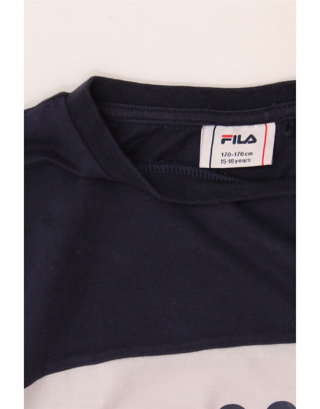 Fila T-Shirt mit Grafik für Jungen, 15–16 Jahre, rotes Farbblockdesign