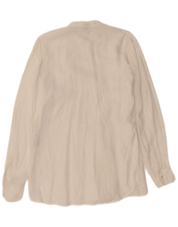 Aspesi Damen Smokinghemd IT 46 Large Weiß Leinen