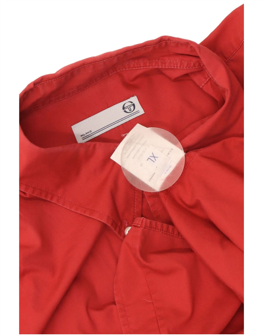 Sergio Tacchini Herren-Kurzarmhemd XL aus roter Baumwolle