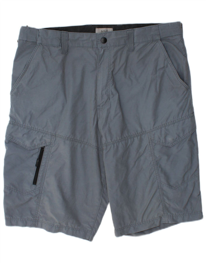 Marks & Spencer Herren Cargoshorts W36 Große blaue Baumwolle