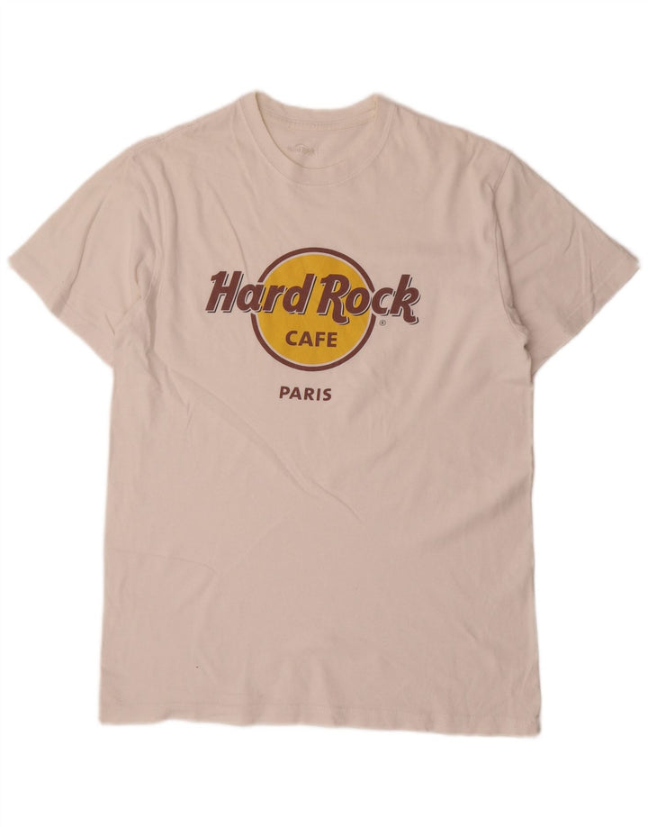 Hard Rock Cafe Herren Paris Graphic T-Shirt Top Mittelweiß
