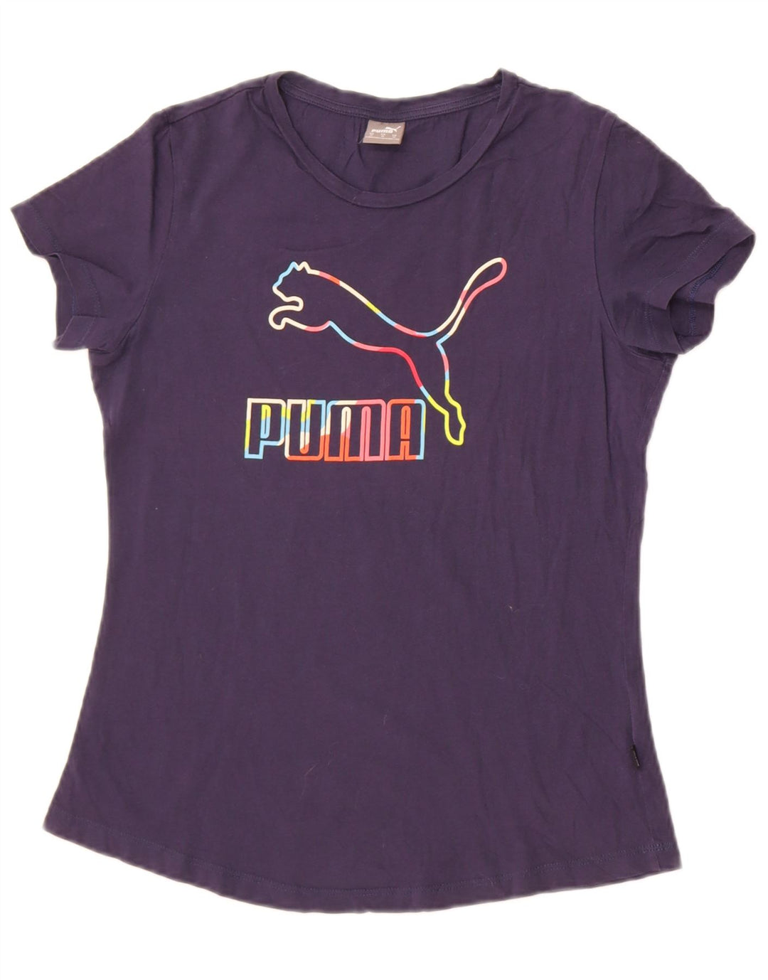 Puma Damen Grafik T-Shirt Top UK 12 Medium Marineblau