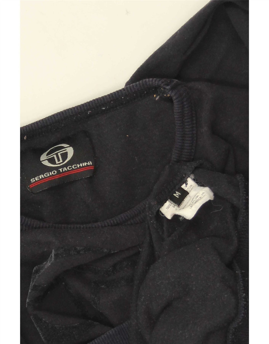 Sergio Tacchini Damen Crop Graphic Top Langarm UK 12 Medium Marineblau