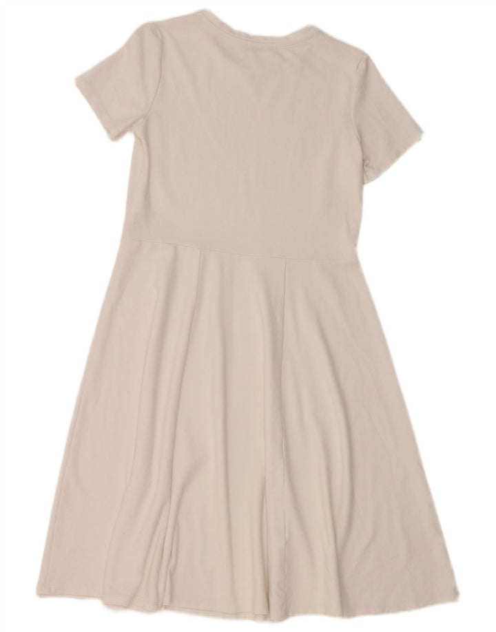 ZARA Damen A-Linien-Kleid UK 10 Small Weiße Viskose
