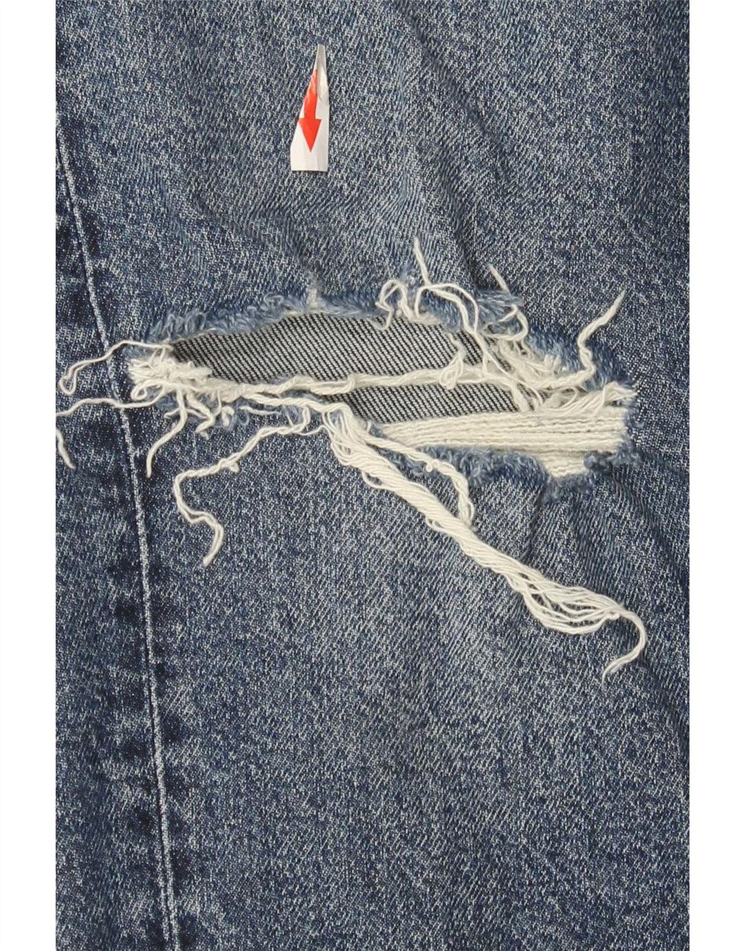 Zara Damen Distressed Straight Jeans EU 40 Medium W30 L28 Blaue Baumwolle