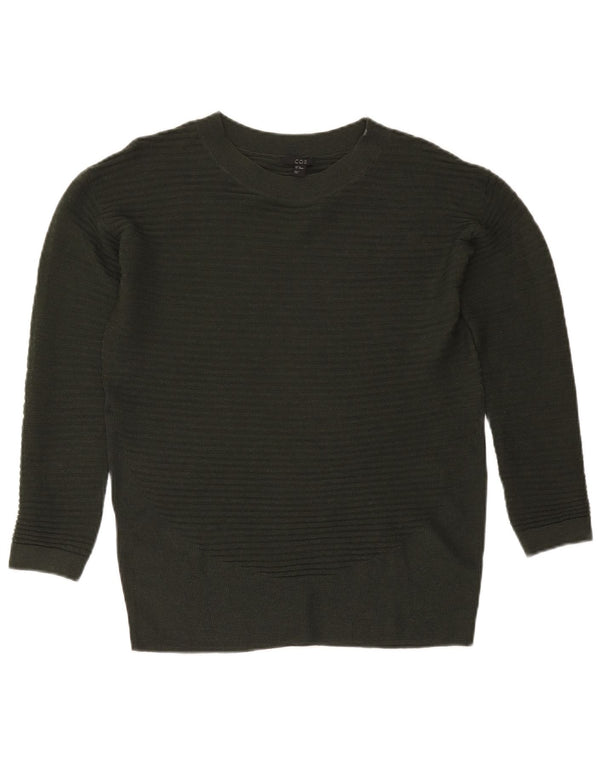 Cos Damen-Pullover, übergroß, U-Boot-Ausschnitt, UK 6, XS, Khaki, Wolle
