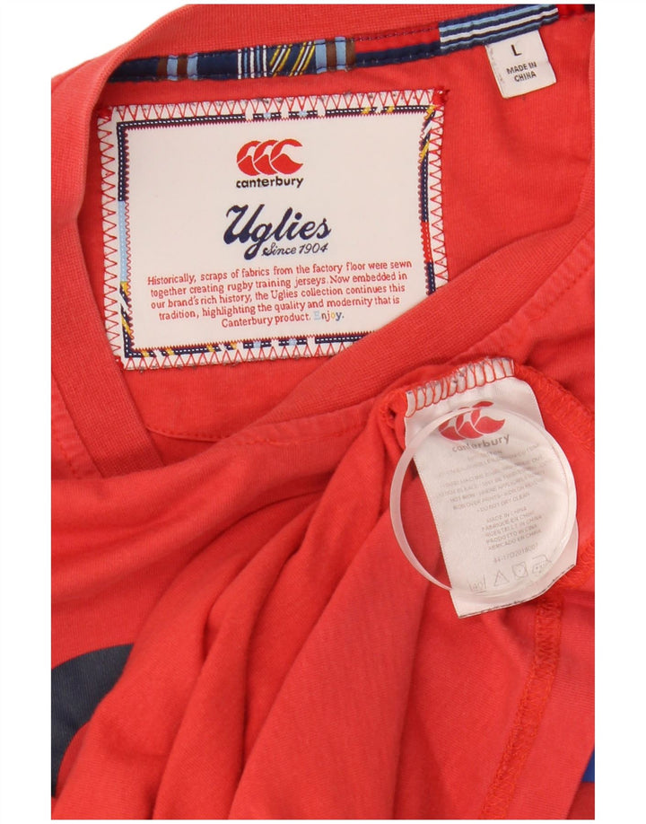 CANTERBURY Herren-T-Shirt mit Grafik, Größe L, aus roter Baumwolle