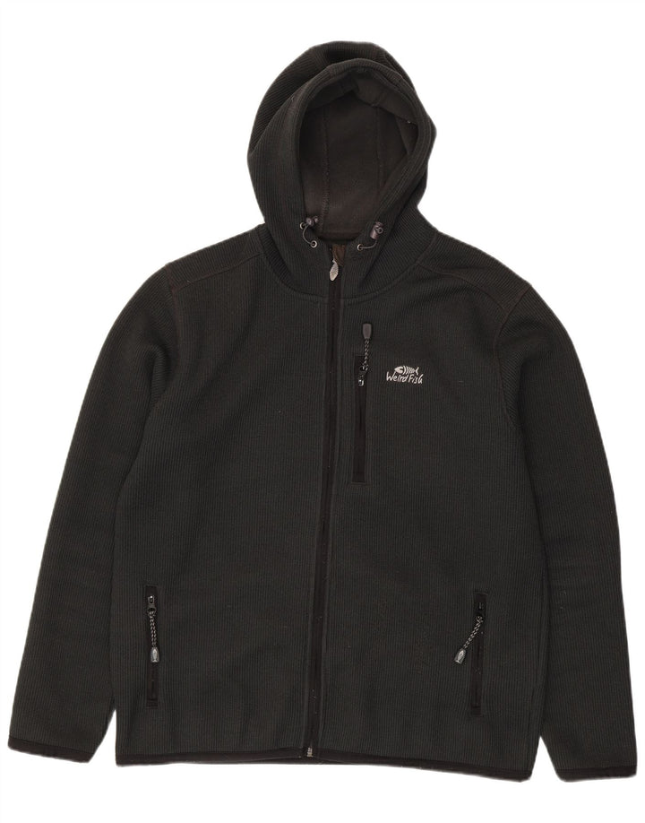 Weird Fish Herren-Kapuzenpullover mit Reißverschluss, groß, grau, Polyester