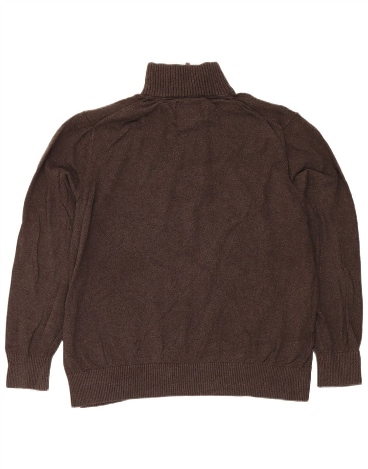Eddie Bauer Herren-Pullover mit Reißverschluss, XL, braune Baumwolle