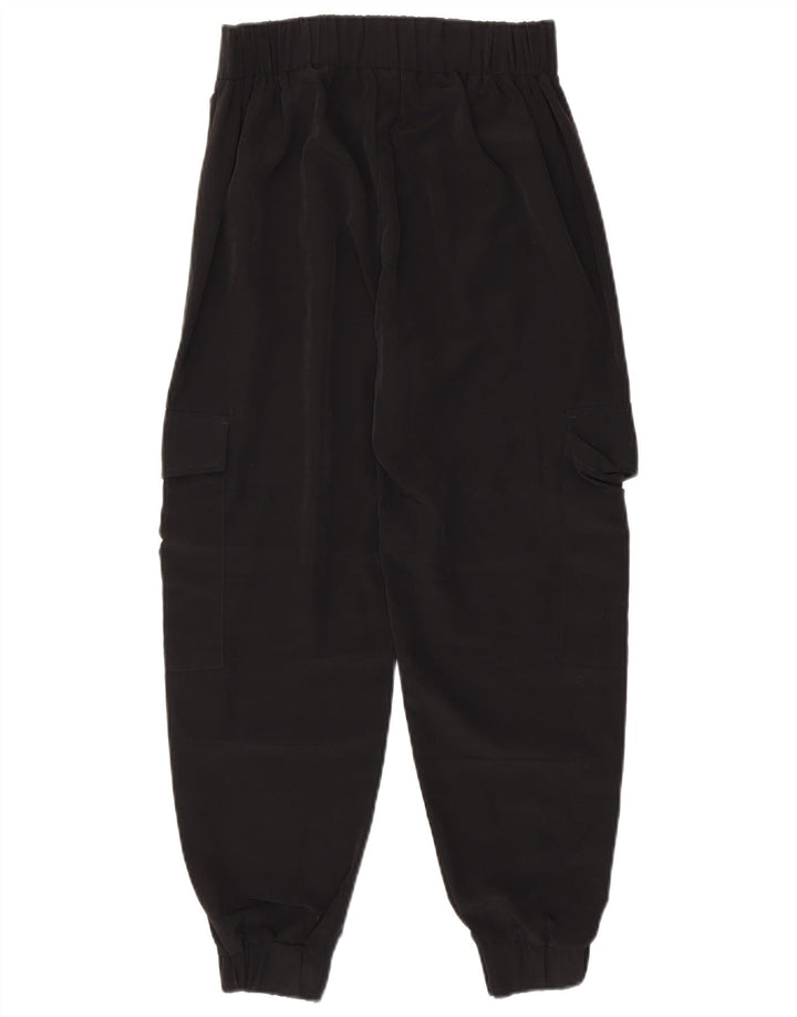 Zara Damen Joggers Cargohose XS W24 L25 Schwarz Polyester