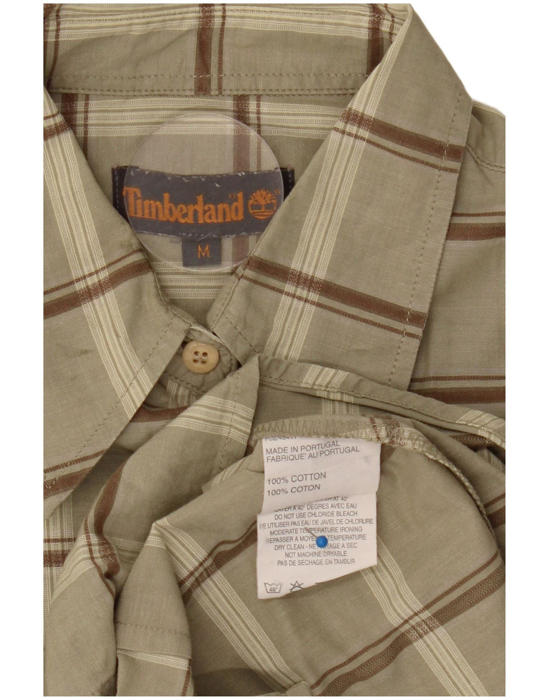 Timberland Damenhemd UK 14 Medium Khaki Check Baumwolle