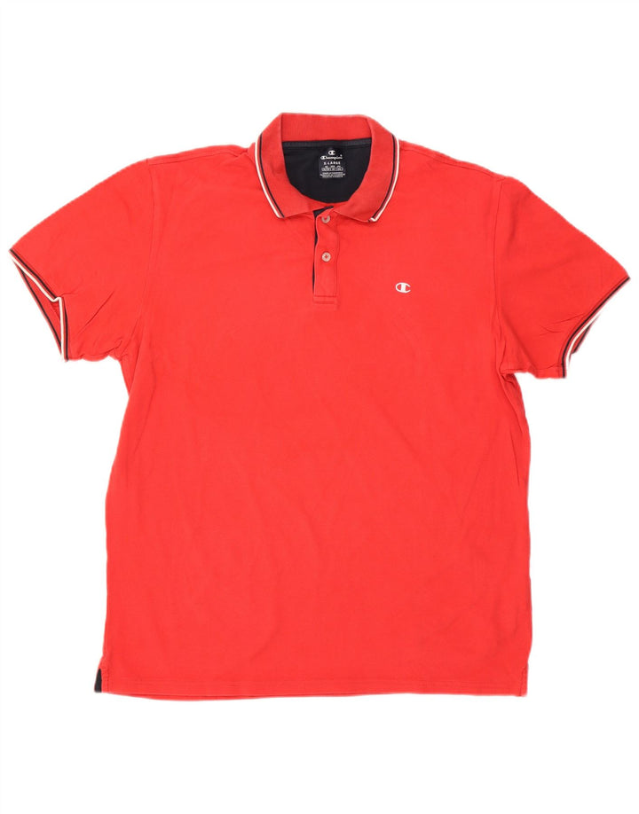 CHAMPION Herren-Poloshirt XL, rote Baumwolle