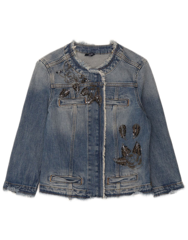 Liu Jo Damen Crop Denim Jacke UK 8 Small Blaue Baumwolle