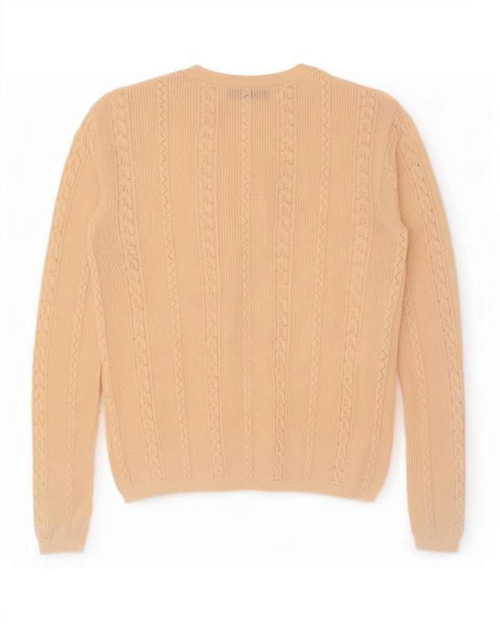 Zara Damen-Pullover mit Knopfkragen, Gr. 12, Mittelbeige