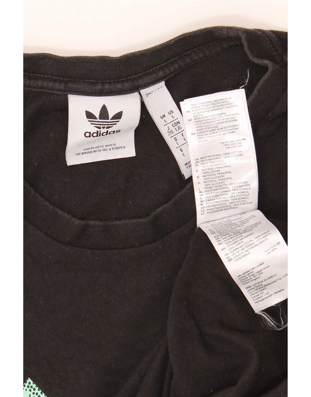 Adidas Herren Grafik T-Shirt Top Large Schwarz Baumwolle