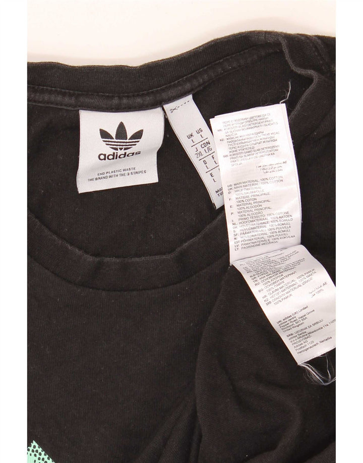 Adidas Herren Grafik T-Shirt Top Large Schwarz Baumwolle