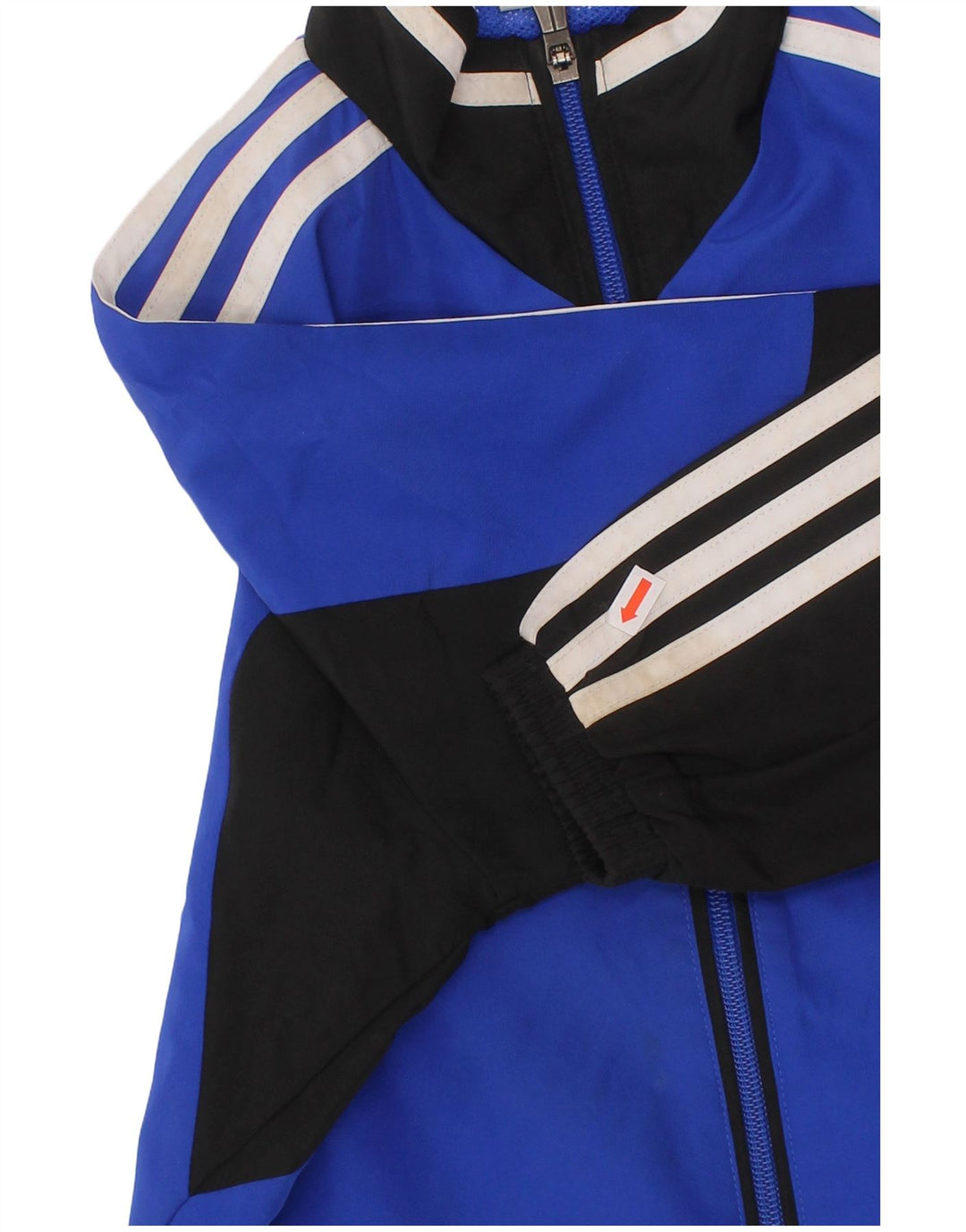 ADIDAS Jungen-Trainingsanzug-Top-Jacke, 7–8 Jahre, blaues Farbblock-Polyester