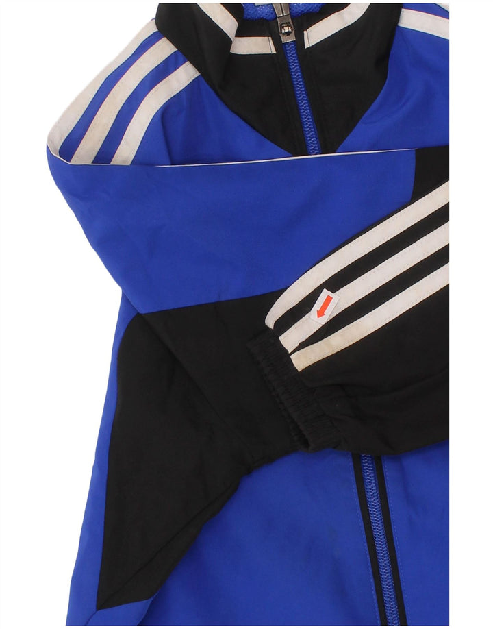 ADIDAS Jungen-Trainingsanzug-Top-Jacke, 7–8 Jahre, blaues Farbblock-Polyester