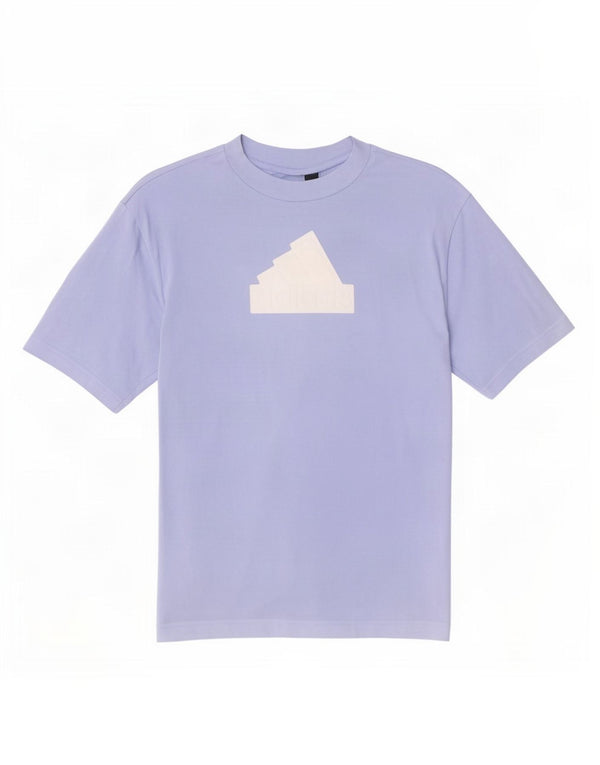 Adidas Damen Übergroßes Grafik-T-Shirt-Oberteil UK 4/6 XS Blaue Baumwolle