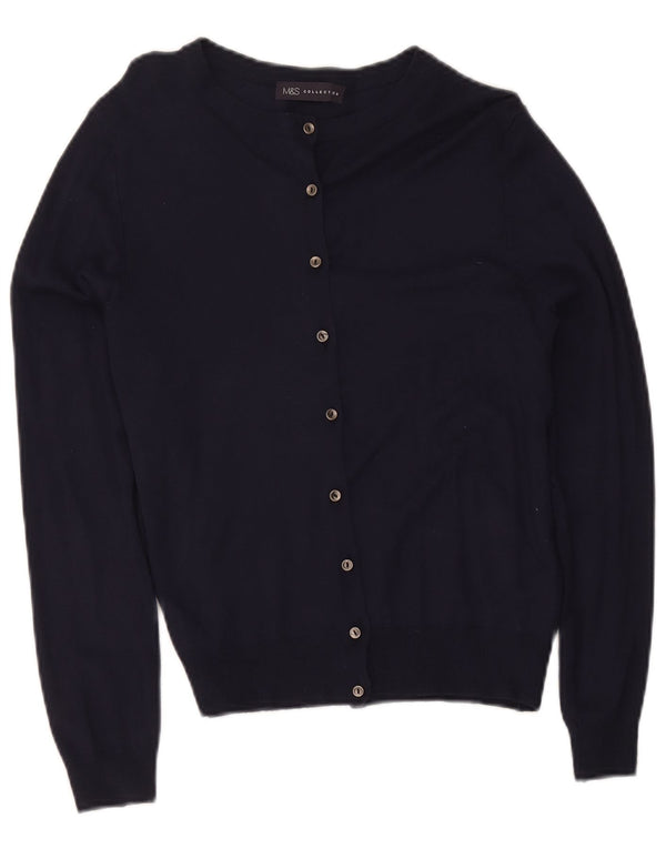 Marks & Spencer Damen-Cardigan-Pullover UK 14 Large Marineblaue Viskose