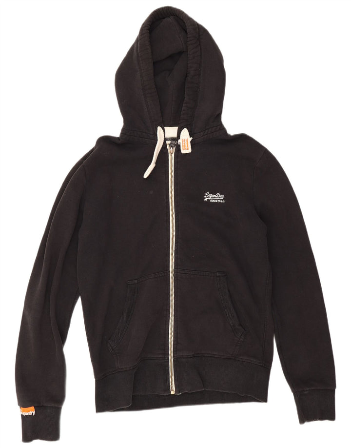 Superdry Herren-Kapuzenpullover mit Reißverschluss, mittelschwarz, Baumwolle