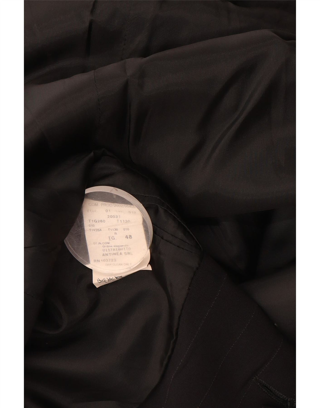 Emporio Armani Herren 3-Knopf-Blazerjacke IT 48 Mittelschwarzer Nadelstreifen