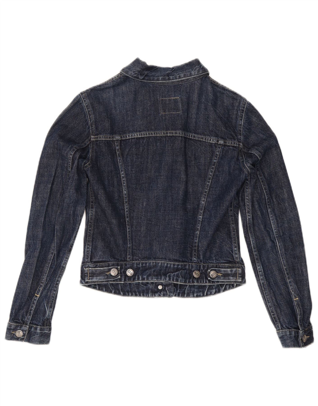 Gas Damen Crop Denim Jacke UK 10 Small Marineblau Baumwolle