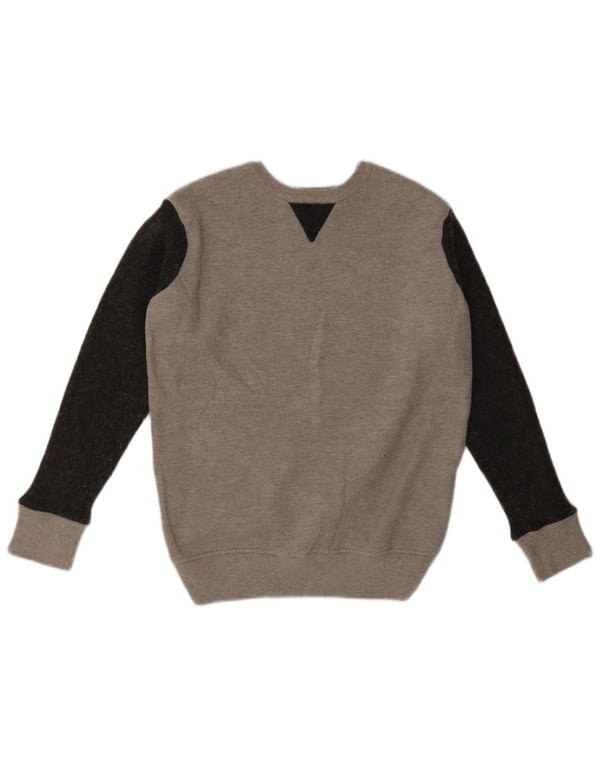 Armani Jeans Jungen-Sweatshirt, Pullover, 10–11 Jahre, Größe L, Grau, Farbblock
