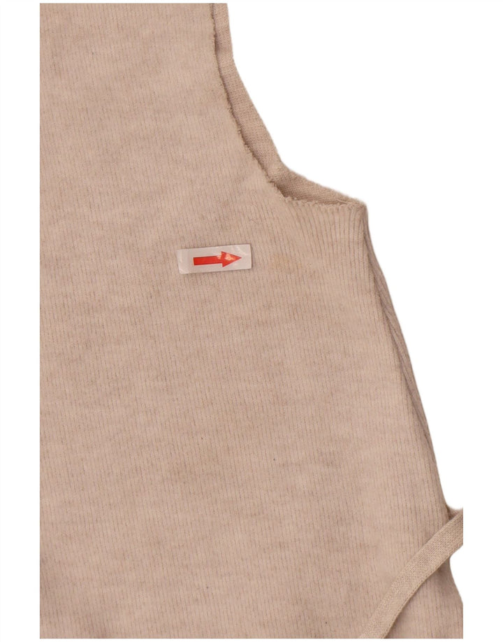Zara Damen Weste Tank Top UK 8 Small Beige Polyester