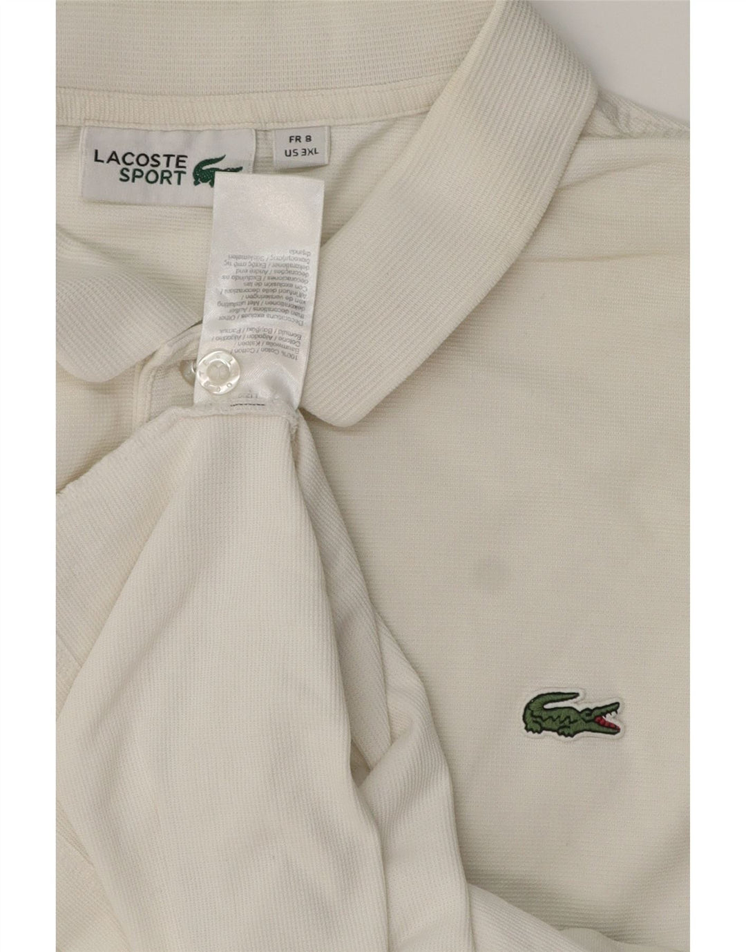 LACOSTE Herren Poloshirt Größe 8 3XL Weiße Baumwolle