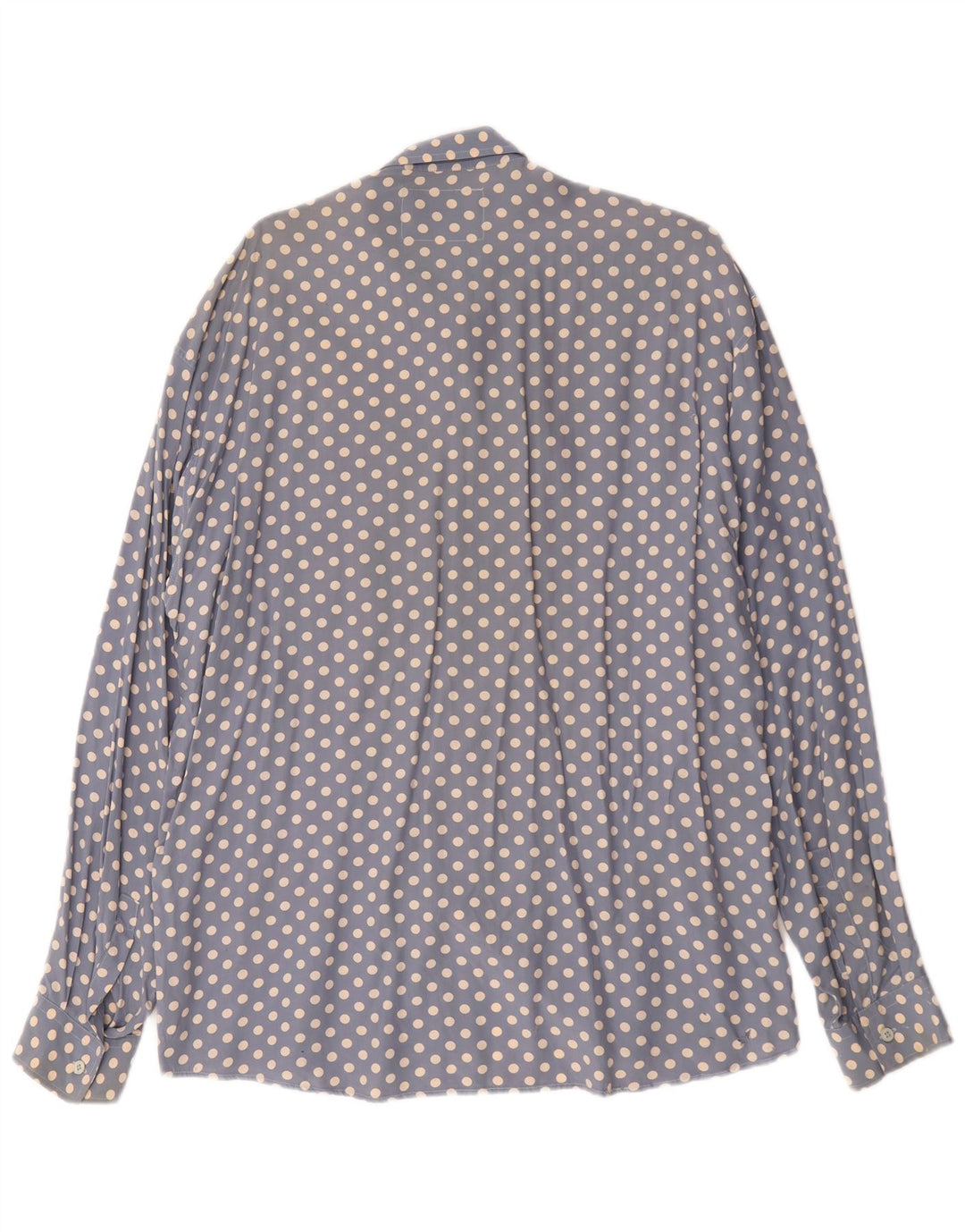 Vintage Herrenhemd XL Blau Polka Dot Viskose