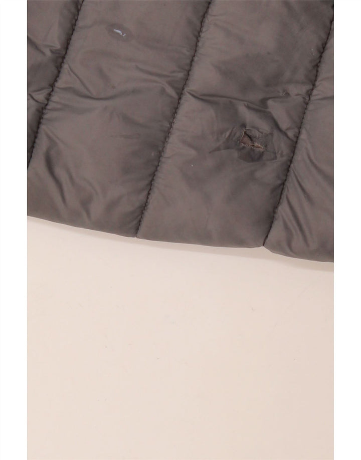 MICHAEL KORS Wattierter Damenmantel mit Kapuze, UK 16, großes graues Nylon