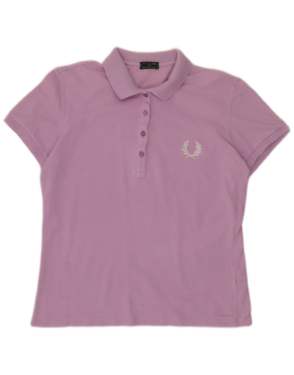Fred Perry Damen Poloshirt UK 20 2XL Lila Baumwolle