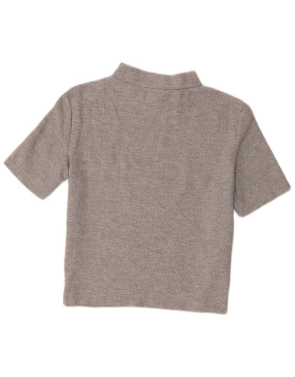 Zara Damen Trafaluc Crop T-Shirt Top UK 14 Mittelgraues Polyester