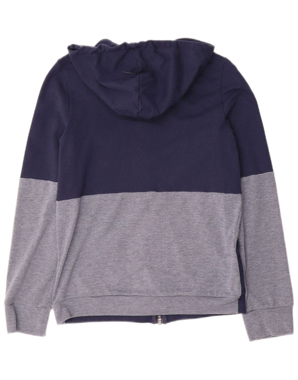 Adidas Damen Zip Hoodie Pullover UK 12/14 Medium Marineblau Farbblock