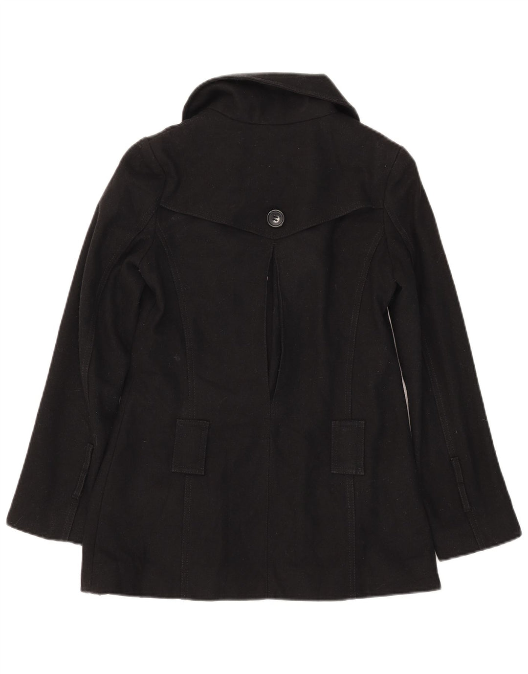 Topshop Damen Trenchcoat UK 6 XS Schwarze Wolle