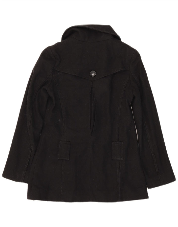 Topshop Damen Trenchcoat UK 6 XS Schwarze Wolle