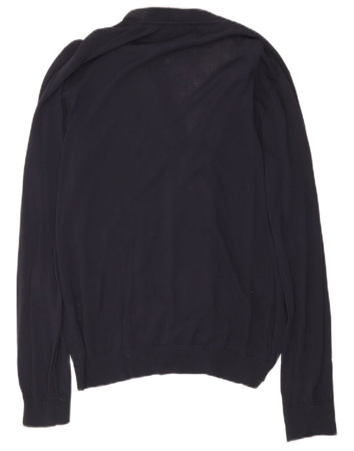 Gaudi Herren-Strickjacke, groß, marineblau, Farbblock-Viskose