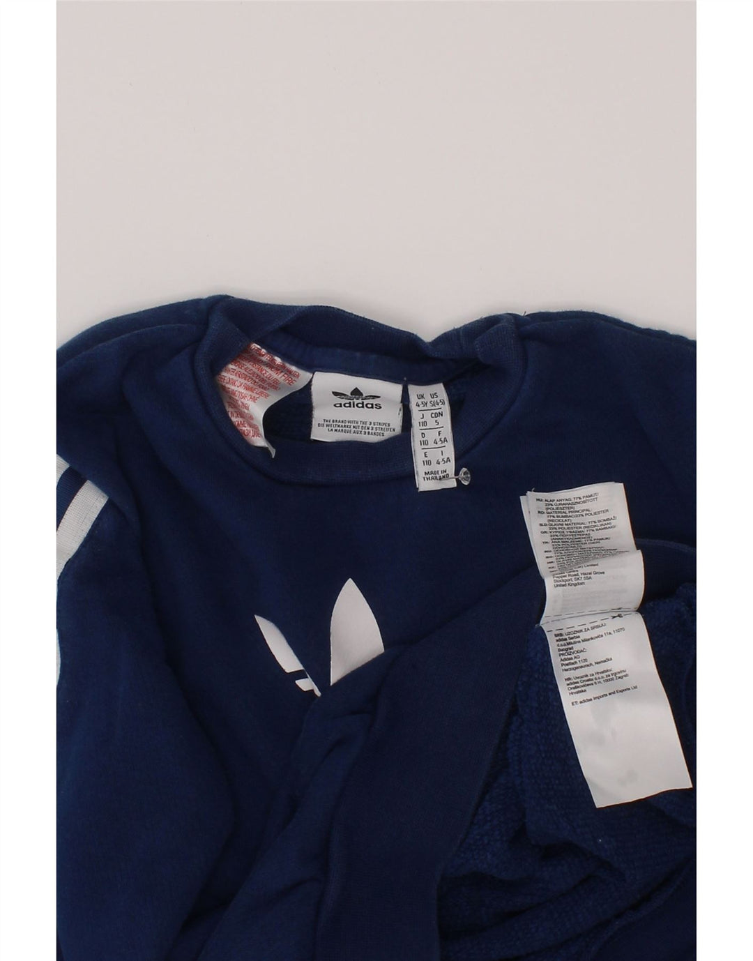 Adidas Jungen Grafik-Sweatshirt-Pullover, 4–5 Jahre, marineblaue Baumwolle