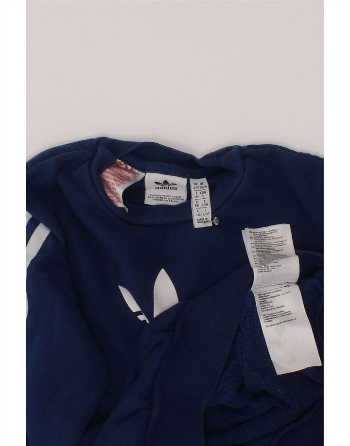 Adidas Jungen Grafik-Sweatshirt-Pullover, 4–5 Jahre, marineblaue Baumwolle