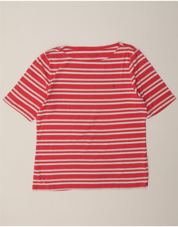 Tommy Hilfiger Damen T-Shirt Top UK 20 2XL Rosa gestreift Baumwolle