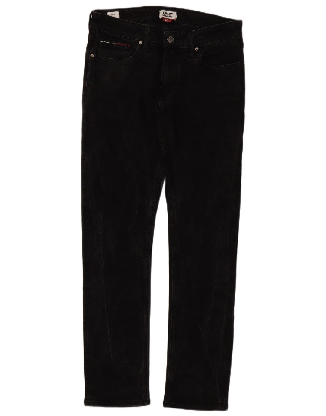 Tommy Hilfiger Herren Slim Jeans W32 L32 Schwarz Baumwolle