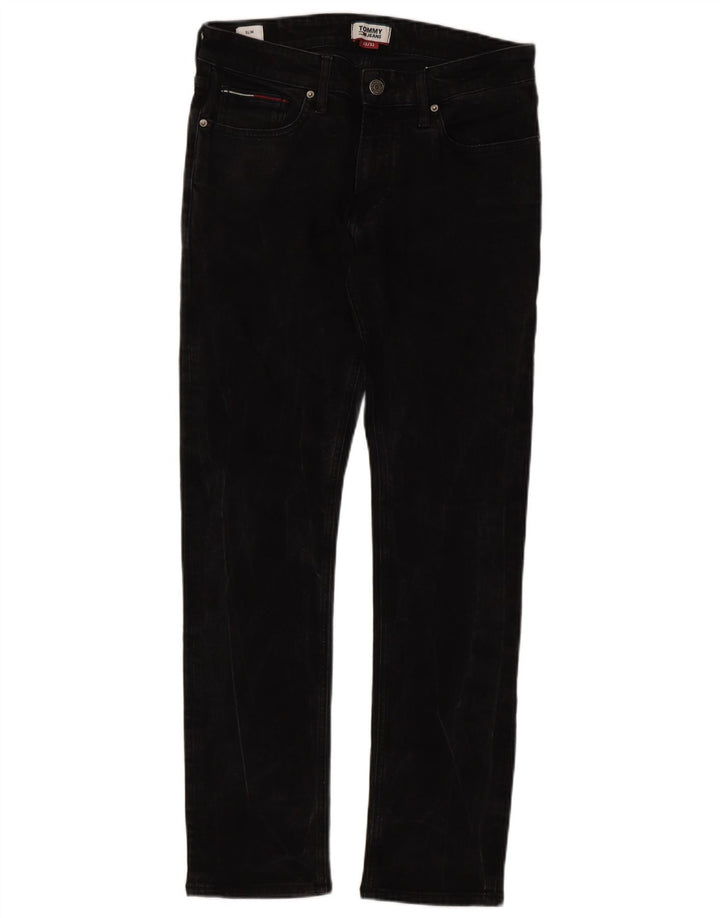 Tommy Hilfiger Herren Slim Jeans W32 L32 Schwarz Baumwolle